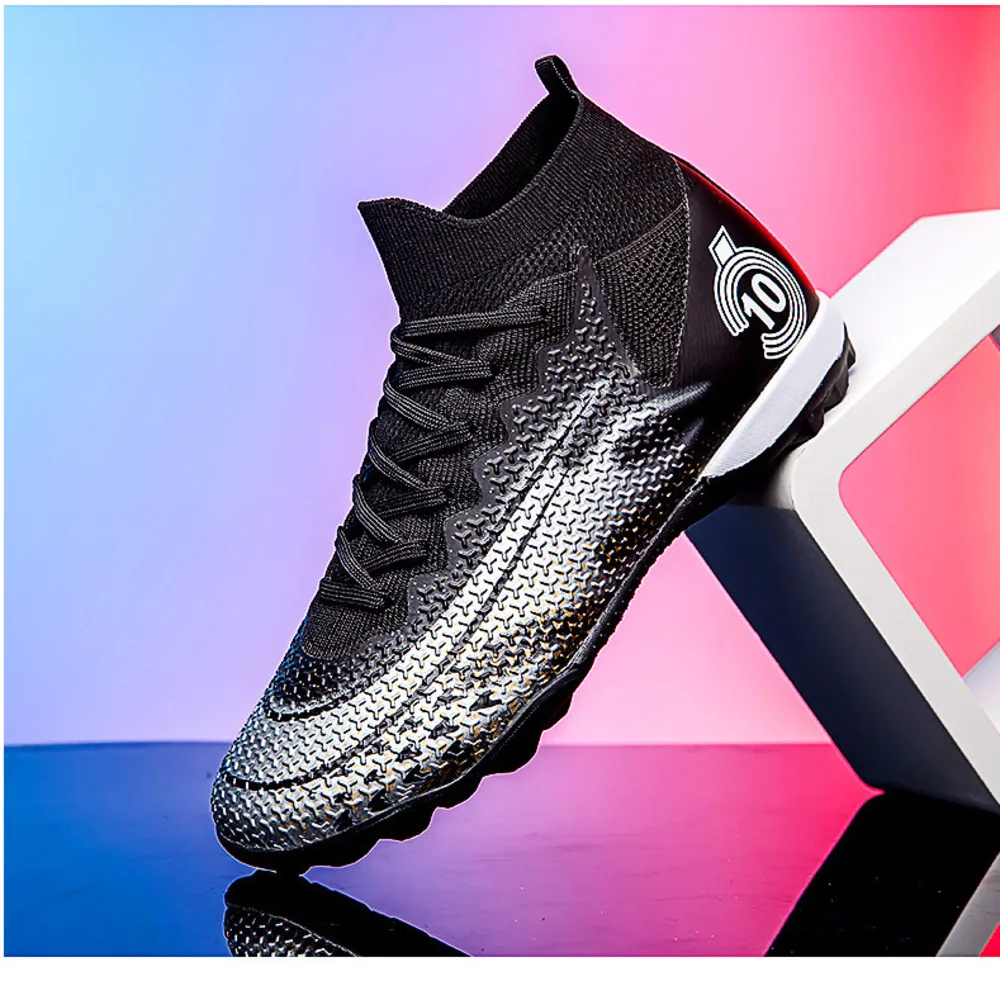 Calcio per uomo, scarpe da allenamento professionali alte rotte da competizione, unghie lunghe, antiscivolo per adulti e bambini_voghion.com