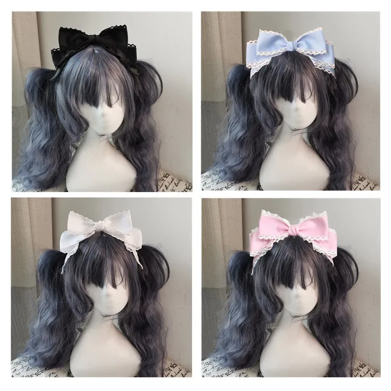 

lolita headpiece Lolita headband Doll big bow hairpin maid handmade KC cosplay accessories Anime japanese hair accessories