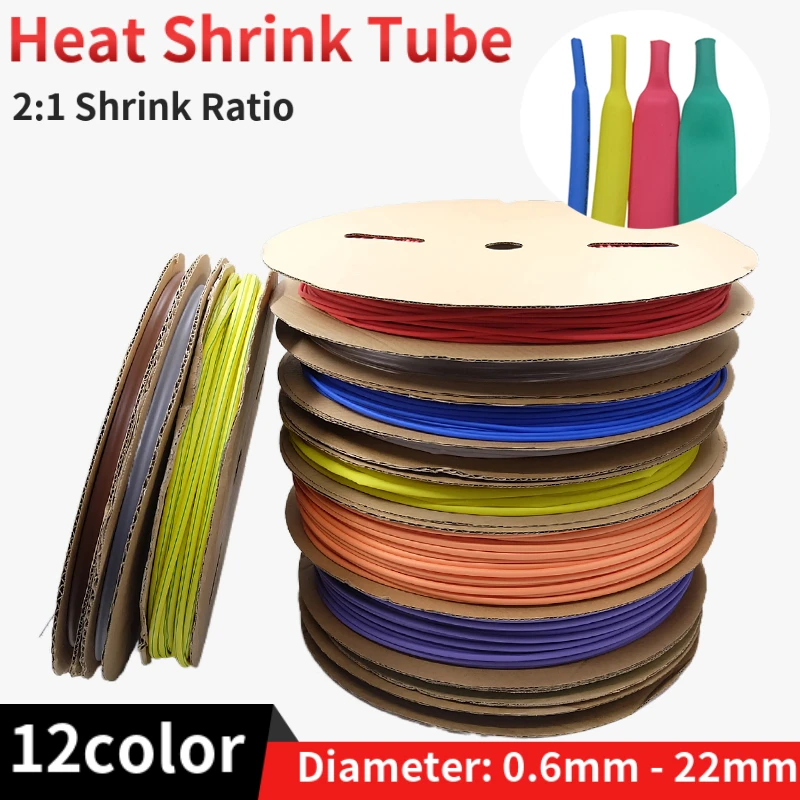 5Meter Polyolefin Thermal Cable Sleeve Insulated Wire Protection Wrap 2:1 Heat Shrink Tubing 0.6 1 2 4 6 8 10 12 14 16 20 22 mm heat shrink tubing heat shrink tube cable protector cable wire protector cable sleeve heat shrink cable sleeve protective sleeve cable sleeve protector