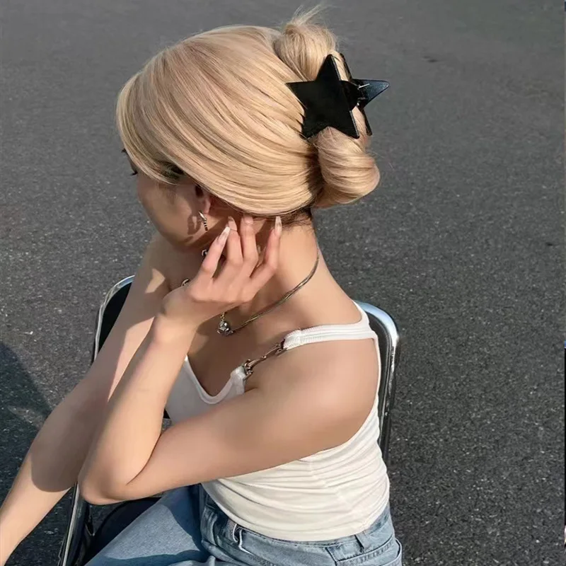 

Модные заколки для волос Pentagon Y2K, большая блестящая пятиконечная звезда, акриловая заколка для волос с акулой и уксусной кислотой, аксессуары для волос для девочек