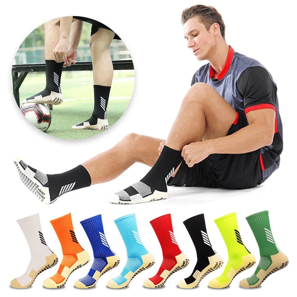 Men Sports Anti Slip Soccer Socks Midtube Thicken Dispensing Soccer