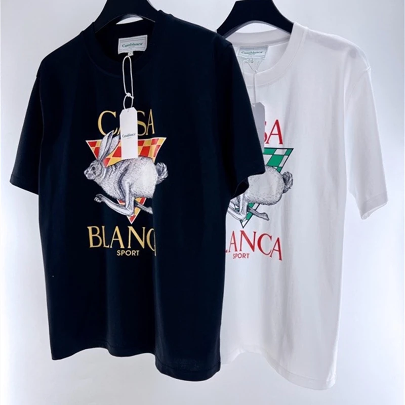

New Rabbit Painting Casablanca T Shirt Tee Top Couple T-Shirts For Men Women Inside Tags gym