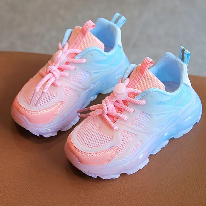 

Светящиеся Детские повседневные туфли, летняя весенняя обувь для девочек, детские кроссовки, теннисная обувь для мальчиков, модная детская спортивная обувь, размер 26-36