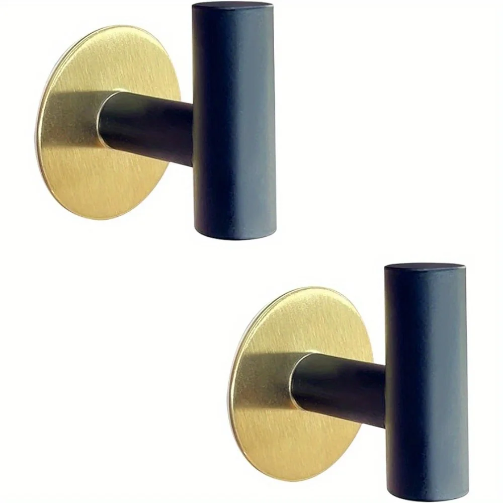 Adhesive Wall Hooks 2 Packs, Heavy Duty Sticky Towel Hooks for Bathroom Kitchen Door