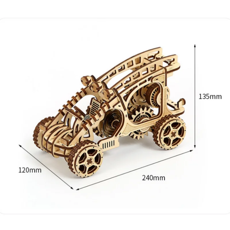 3D Wooden Puzzle Bumper Car  Model Kit Handmade DIY Assembly Educational Toy Jigsaw Model Building Kits for Kids Adults
