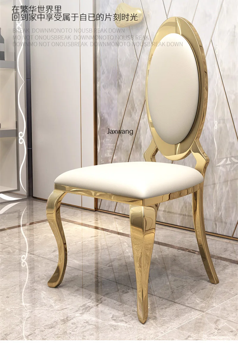 Description Picture 5 of itemNordic Dining Chairs Home Furniture Modern Minimalist Makeup Backrest Chair Restaurant Hotel Stainless Steel Chair for Kitchen