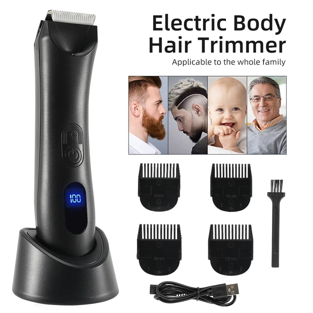 Recortadora corporal para hombres, depiladora indolora, afeitadora  recargable para áreas sensibles, Bikini IPX7, depiladora eléctrica,  recortadora de pelo corporal - AliExpress