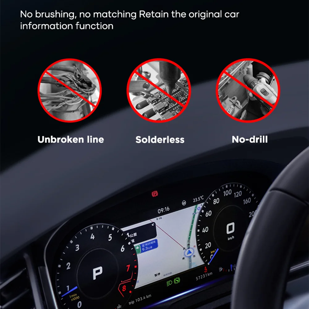 12.3인치 아우디 TT 2007-2014년식 차량용 클러스터 대시보드 LCD 패널 속도계 버추얼 콕핏