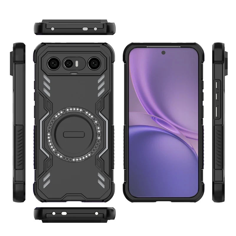 ELVEV Magnetic Wing Shield Case - Durable Hard PC & Soft TPU Wireless Charging Cover
