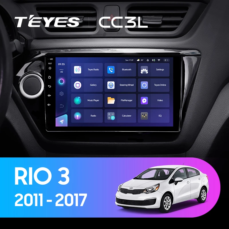 TEYES CC3L 와이파이 자동차 라디오 멀티미디어 비디오 플레이어, 내비게이션 스테레오, GPS, 안드로이드, 기아 리오 3, 4, 2011 - 2020 용, 2din DVD 없음