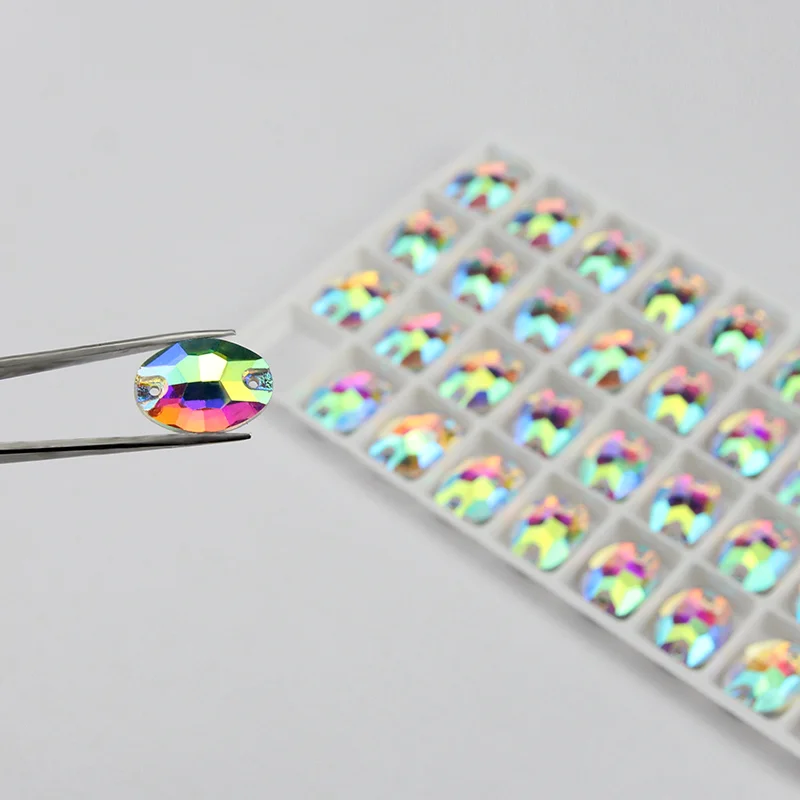 Sewing Stones 3210 oval crystal sew on rhinestone oval sew on stone flatback egg shape for wedding dress diy