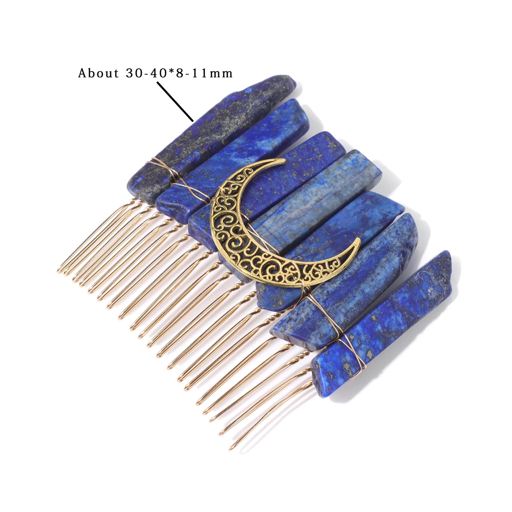 Irregular Multicolour Crystal Hair Comb Hair Jewelry Natural Stone Amethysts Clips Women Girl Accessories Barrette