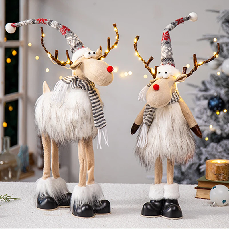 Navidad Reindeer Christmas Figures Decorations New Year Christmas Tree Decorations Christmas Elk Ornaments For Home Windown