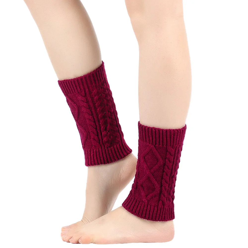 Damen-Beinlinge, Knöchel, Winter, warm, Stretch, gestrickt, Slouch, Thermo-Damen, dicke Wolle, Manschetten, Stiefelsocken, weibliche Diamant-Gamasche – Detail 7