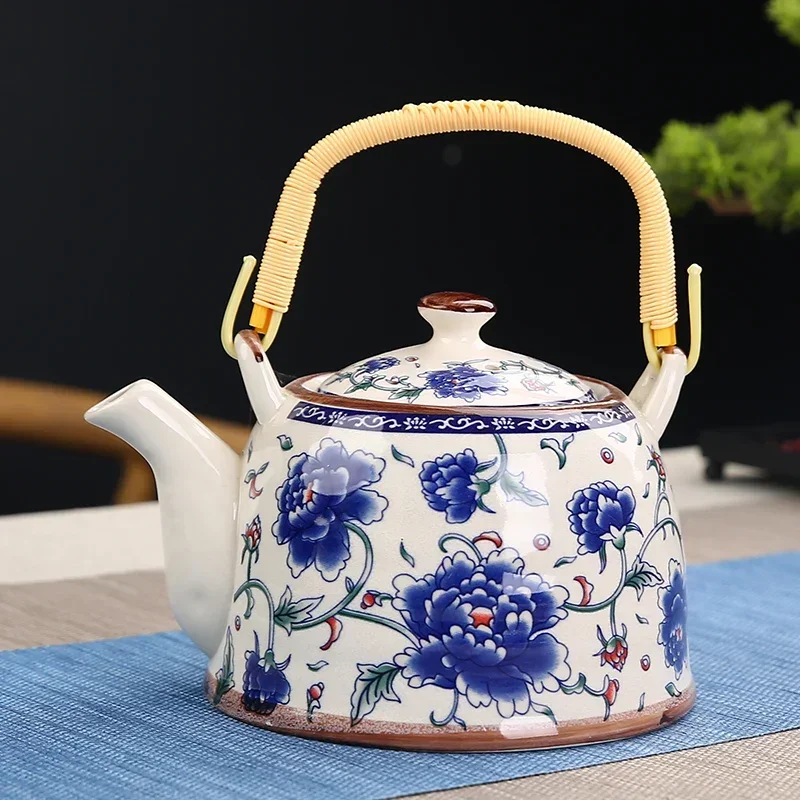 900ML Ceramic Teapot China Porcelain Large Capacity Kettle With Filter Screen Water Pot Jingdezhen Ware Cups for Restaurant