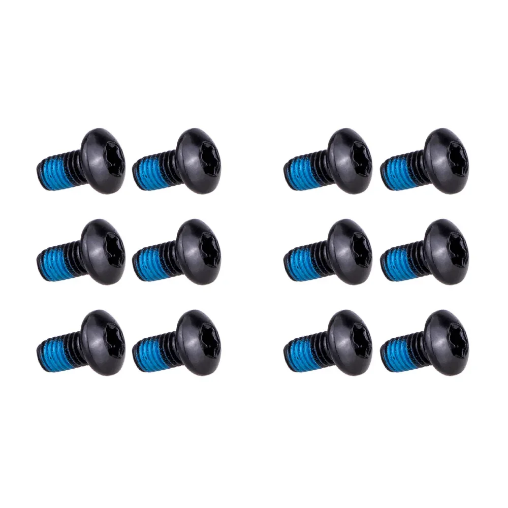 Jeu De 12 Vis T25 Bleues Pour Disques De Frein Vélo - M5x10mm, Acier, Pour VTT Et Vélo De Route - Installation Facile