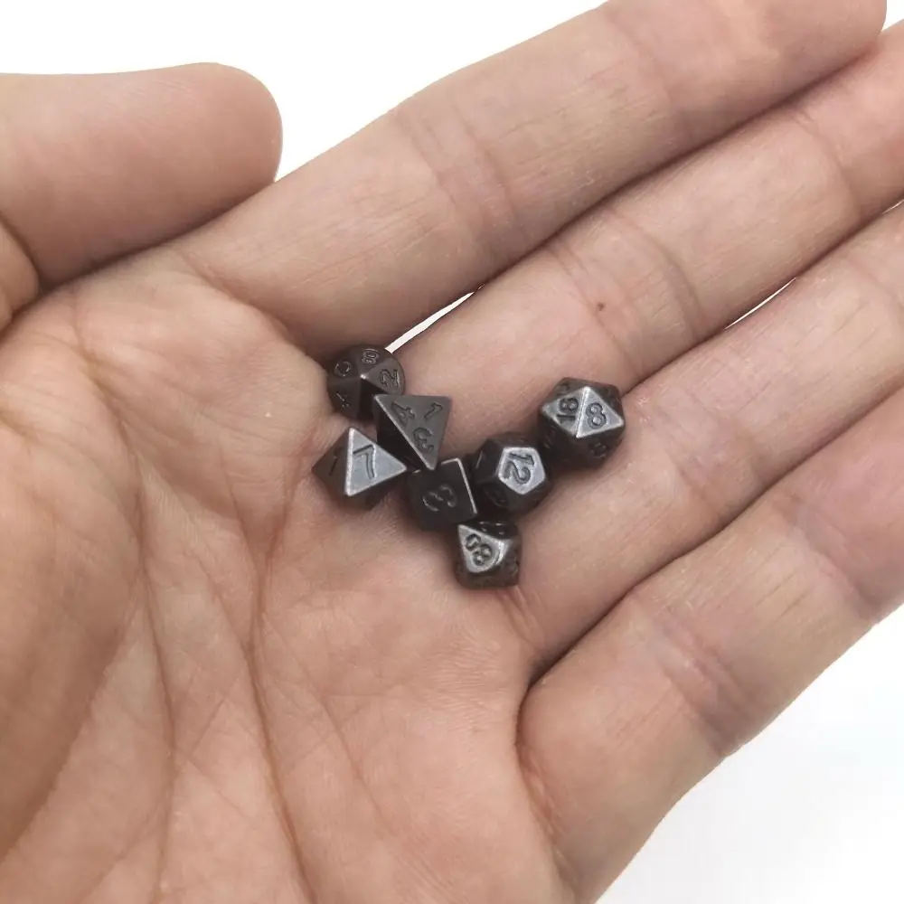 Metal Mini Archaized Board Game Dice Set Polyhedral Table Game Dice Role-Playing RPG Set Table Games 7pcs PCS/Set game dice dice set