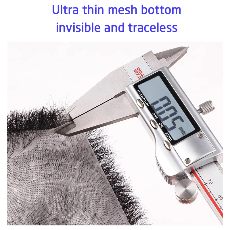 15*20cm 100% Human Hair Men's Short Buzz Cut Hair Thin Skin Toupee Men Human Hair Transparent Full Biological Scalp Prosthesis