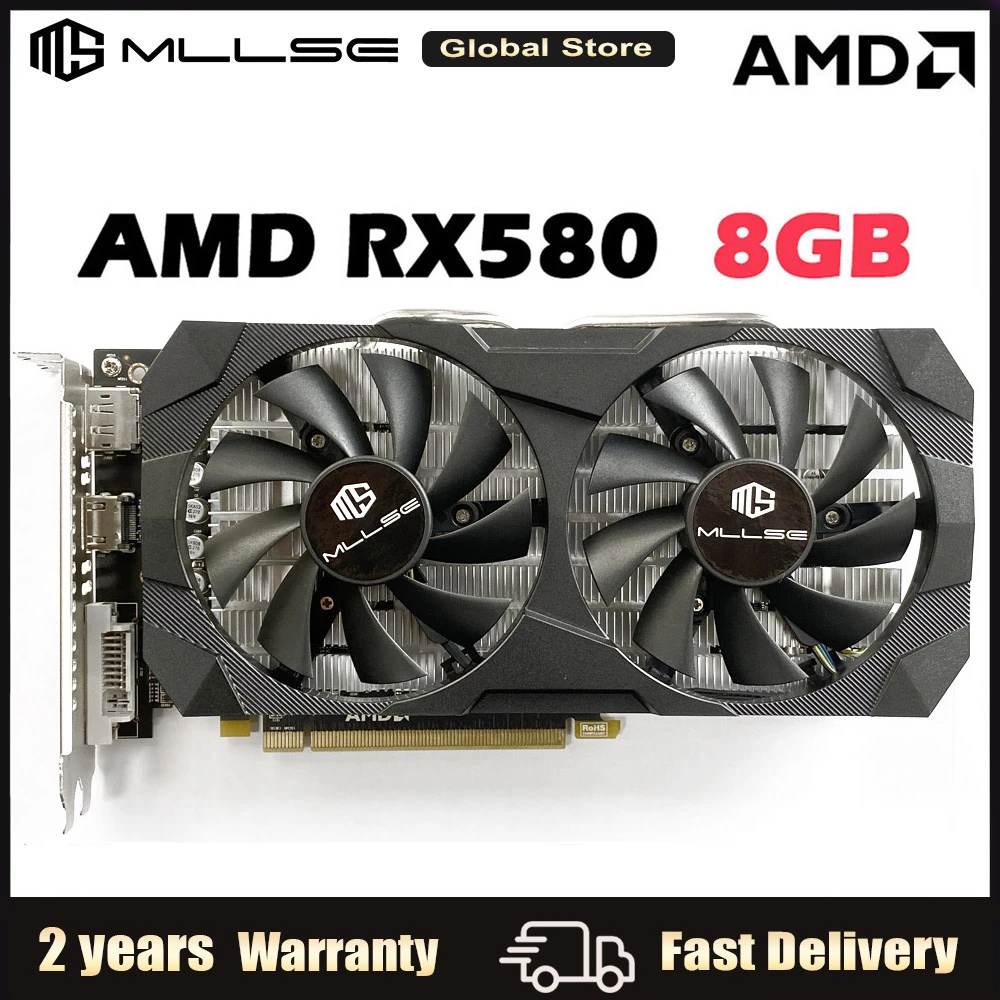 Mllse Graphics Cards Rx580 8gb 256bit Gddr5 8pin Pcie 3.0 ×16 Radeon