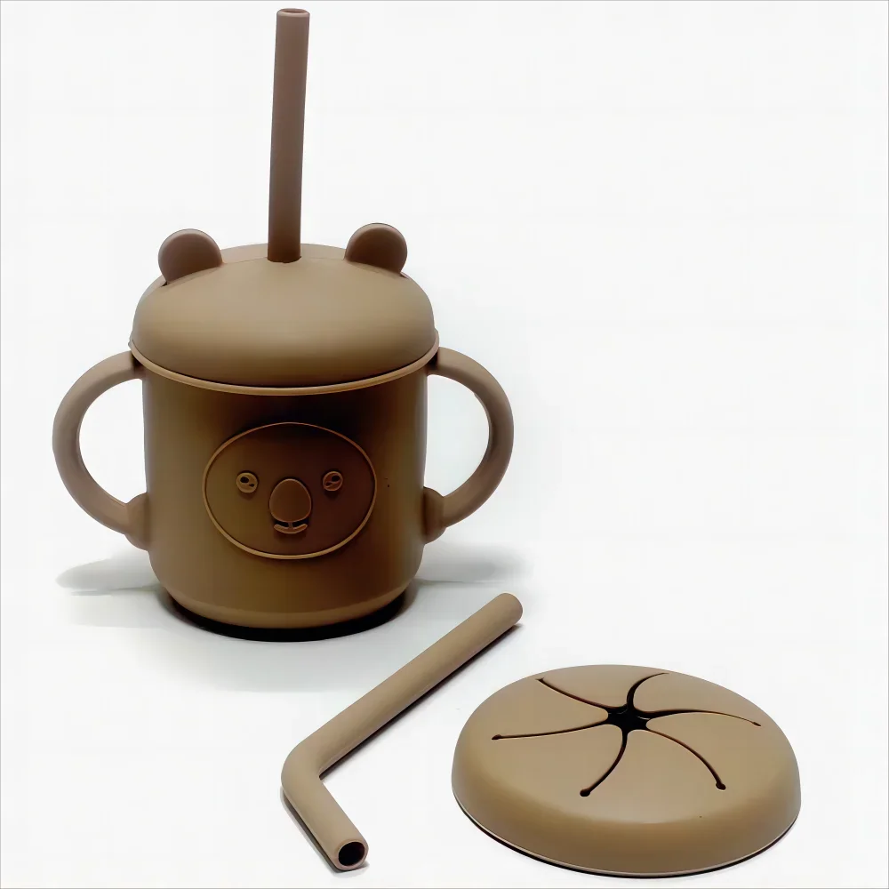 Straw cup baby silicone water cup school drinking drop resistant high temperature children's fall prevention water