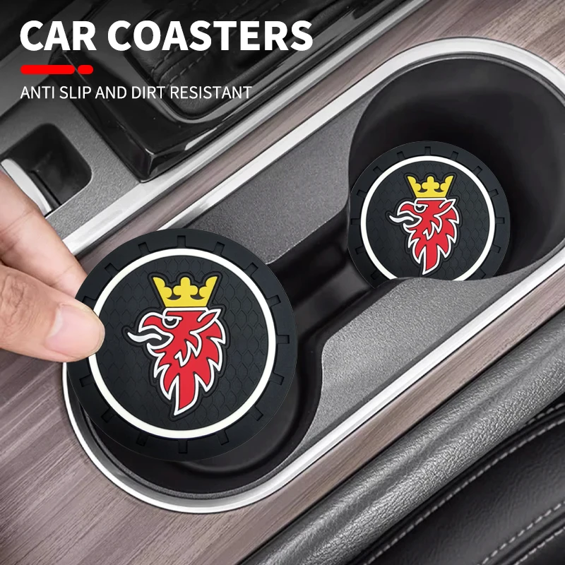 2 Pz Antiscivolo Auto Water Cup Pad Sottobicchiere Tappetino In Gomma Per Saab Hirsch Aero 91 93 93 94 95 97 99 900 9000 Aero X 93X 95X 94X 97X 900S