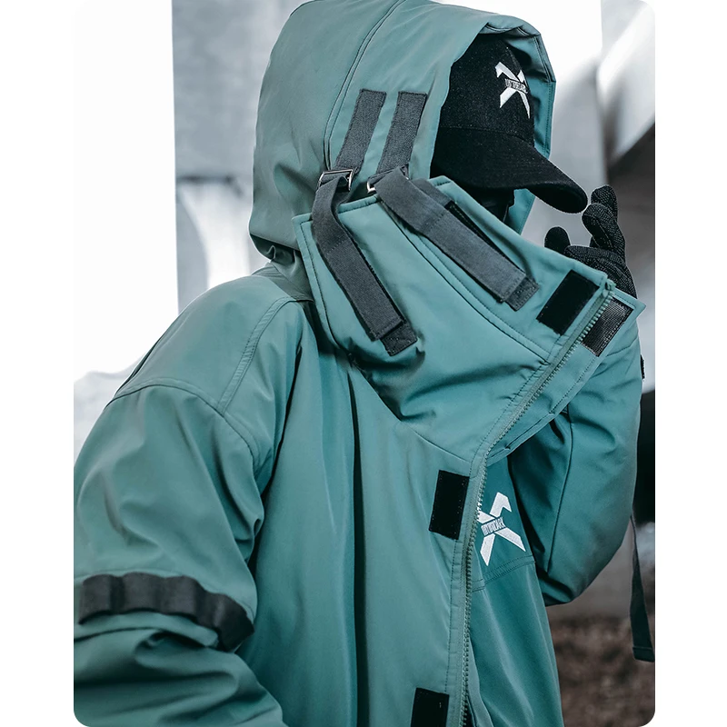 Unisex Male Fish Mouth Hooded Winter Coat Padding Puffer Jacket Heavyweight Men'S Clothes Varsity Harajuku Hiphop High Street 3
