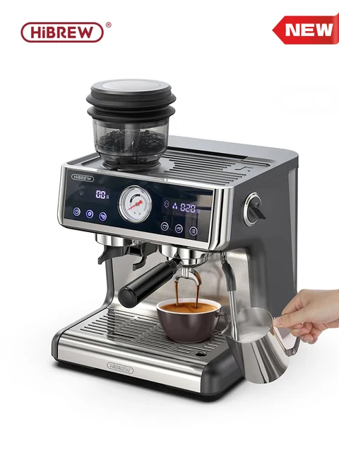 Hiinvasif W Tourists Bomicrophone System, Barista Pro, 20Bar, Bean to Espresso Cafetera, Machine à café avec kit complet pour 73 Hotel Restaurant H7A 1