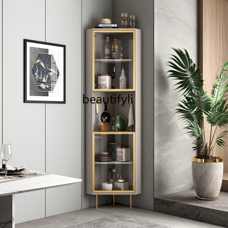 

LZZ Living Room Corner Cabinet Modern Minimalist Nordic Wine Cabinet Triangle Cabinet