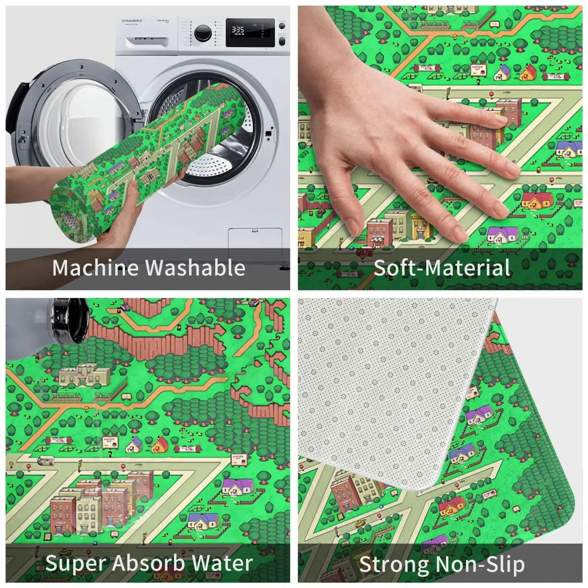 Earthbound Game Non-slip Doormat Onett Map Living Room Kitchen Mat Outdoor Carpet Flannel Modern Decor 4