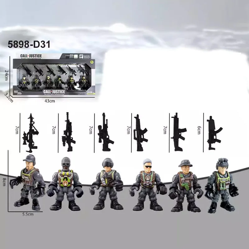 움직일 수 있는 관절이 있는 새로운 군사 시뮬레이션 모델, 무기가 있는 군인, 인형 모델, 어린이 장난감, 크리스마스 선물