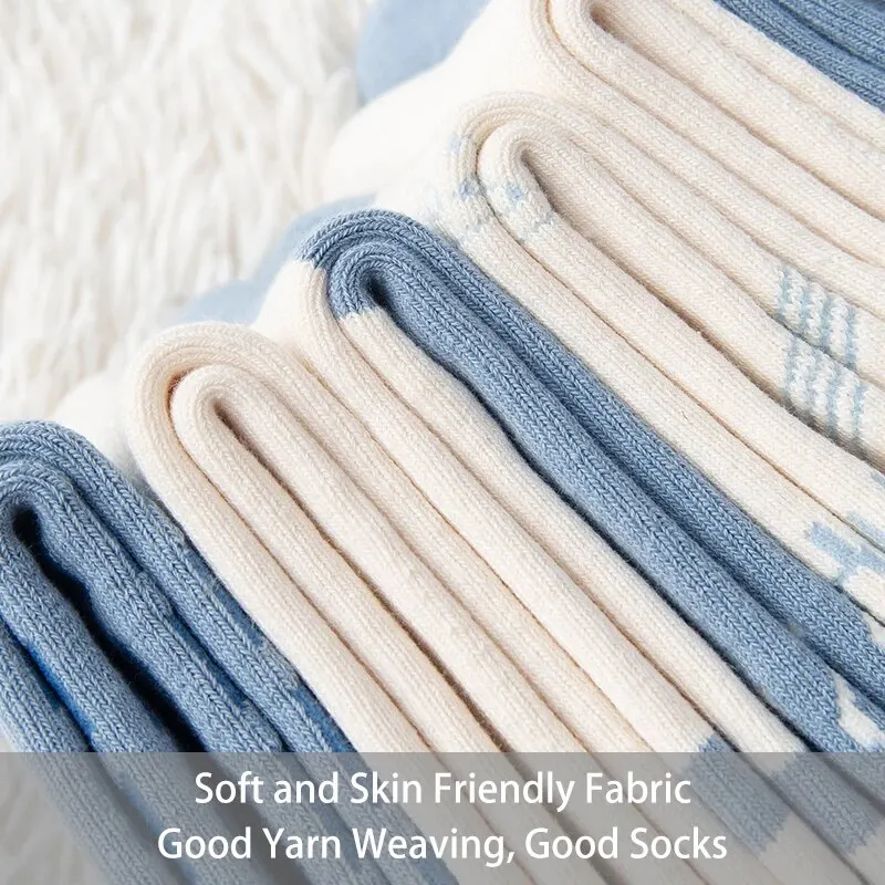 6 Pairs of Women Is Autumn and Winter Fleece Thickened Warm and Comfortable Fashion Cartoon Rabbit Purple Mid-tube Socks 4