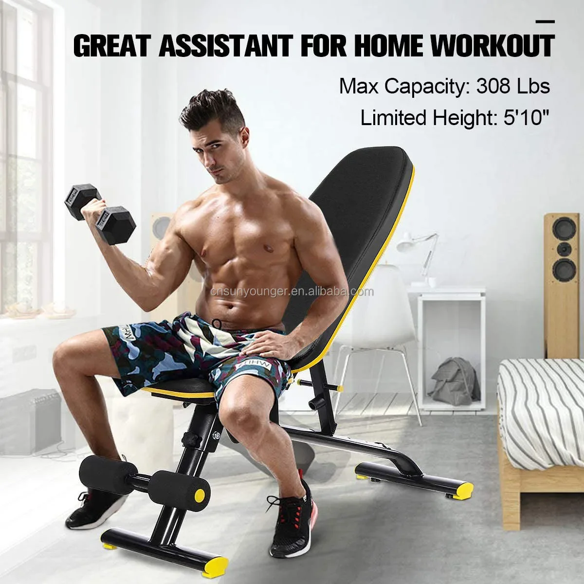 Multi-function Adjustable Sit up Bench Gym Board Bench Exercise Dumbbell Stool Adjustable for home office gym