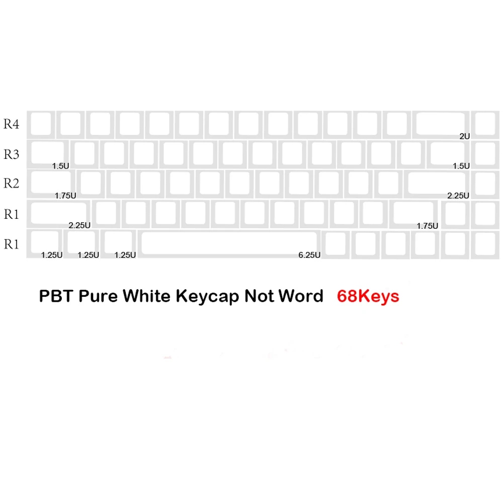Pure White Without Script PBT Keycaps MAD/XDA/CHERRY profile Keycaps