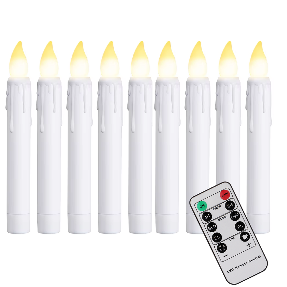  LED Electronic Candles With Flickering Flame Led Light With Timer Remote Lighting For Home Decor Holiday Black Led Candle Lamp 