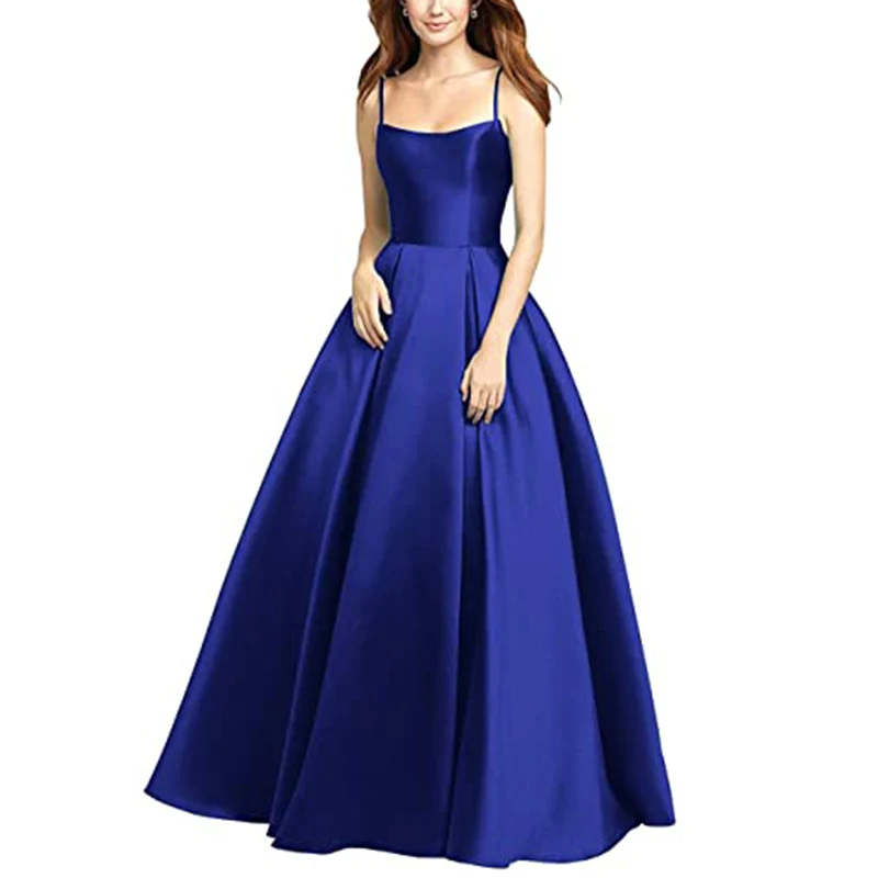 Customize 2022 Sexy Satin Evening Dresses Spaghetti Strap Prom Dress High Waist Evening Gowns Party Dress Robe de soiree