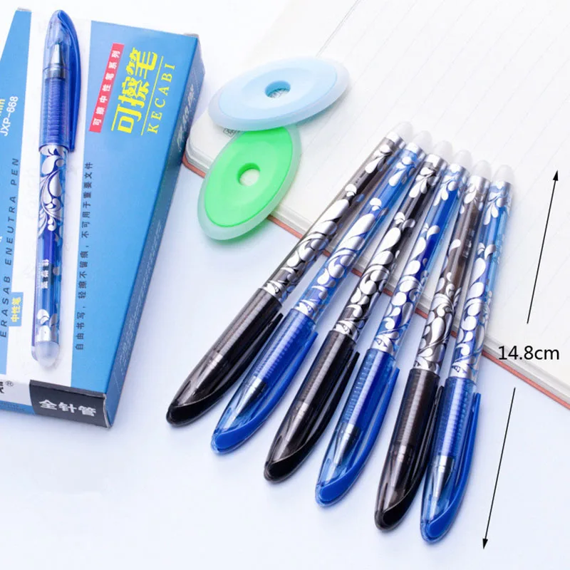 Stylos gel effaçables, recharge noire et bleue, stylo à bille de 0.5mm, poignée lavable, fournitures d'écriture scolaire et de bureau, papeterie, 57 pièces/ensemble