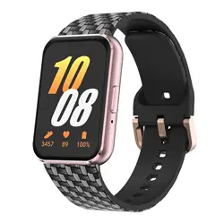 Breathable Bracelet with Integrated Anti - Scratch Protective Shell - Samsung Galaxy Fit 3 (Carbon fiber)