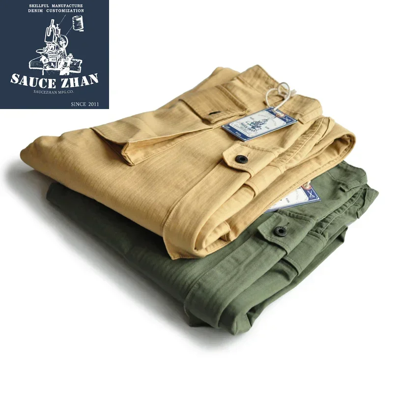 SauceZhan USMC P44 HBT U.S. Army Trousers VINTAGE Trousers Military Style Military Pants Men's Pants & Capris Herringbone 3