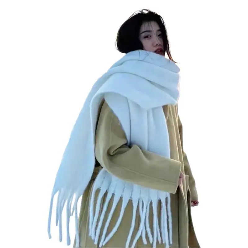 Soft Mohair Winter Scarf for Women Blue