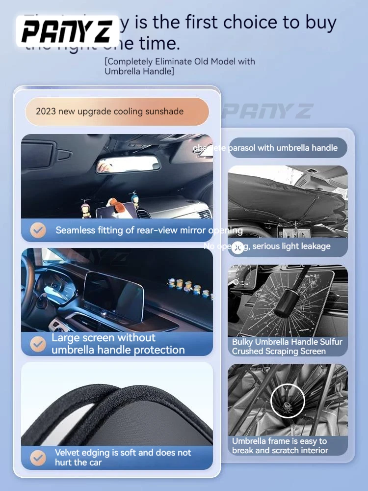 Car Sun Shade Protector Windshield Protection Accessories Universal Heat Insulation Cloth For Car Front Glass Sunshade Protector