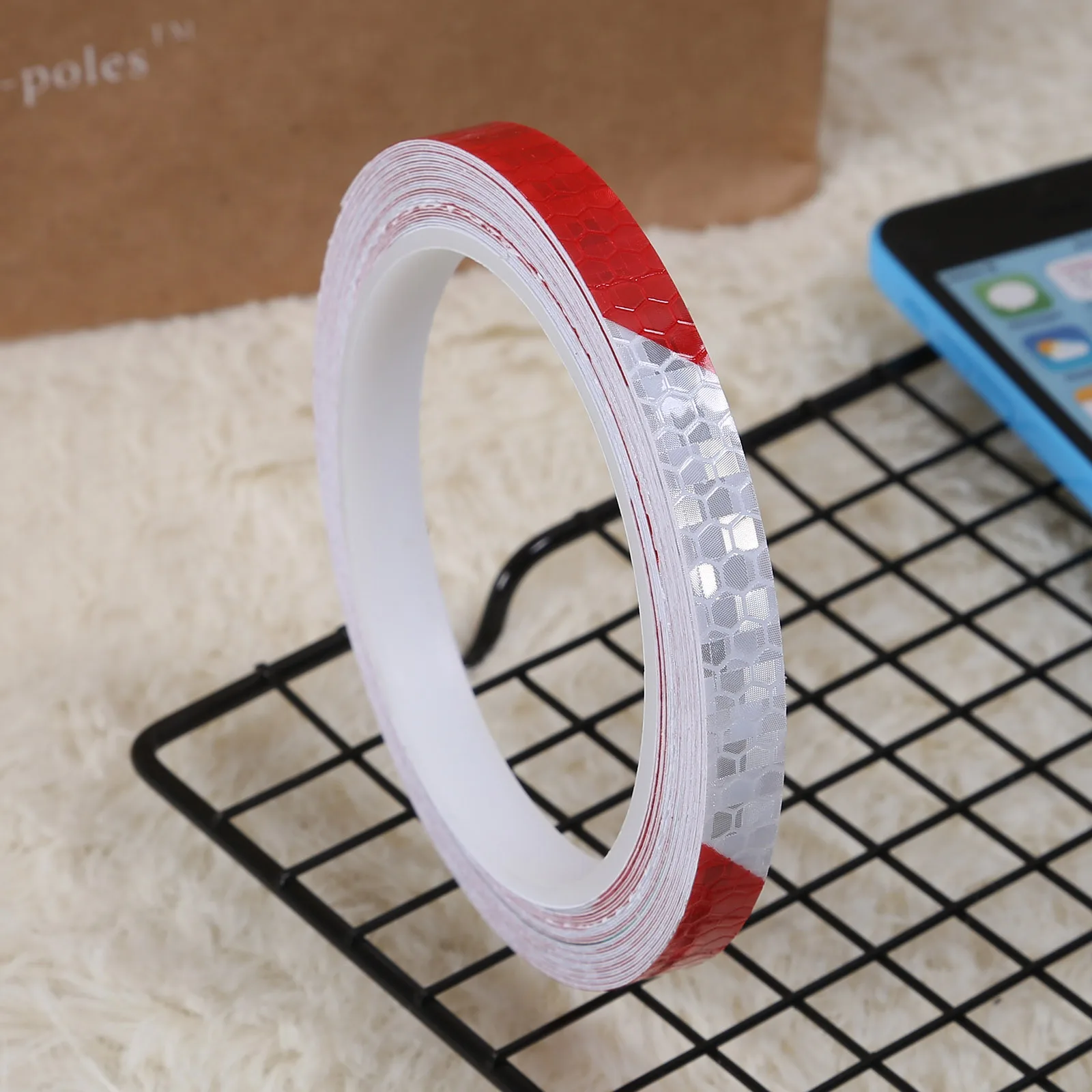 1cmx8m Bike Reflective Stickers Cycling Fluorescent Reflective Tape MTB Bicycle Adhesive Tape Safety Decor Sticker Accessories
