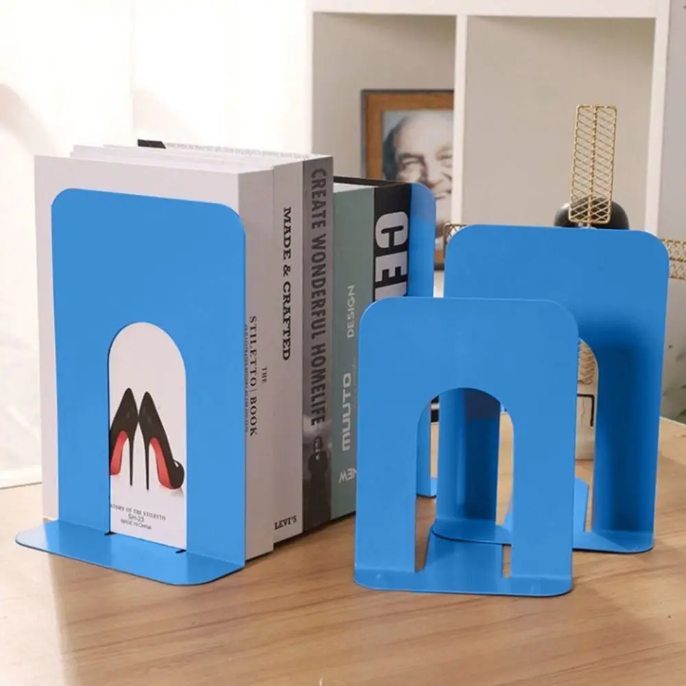

Desktop Organizer L-shaped Iron Book Stand Desk Bookends Simple Display Book Support Rack Minimalism