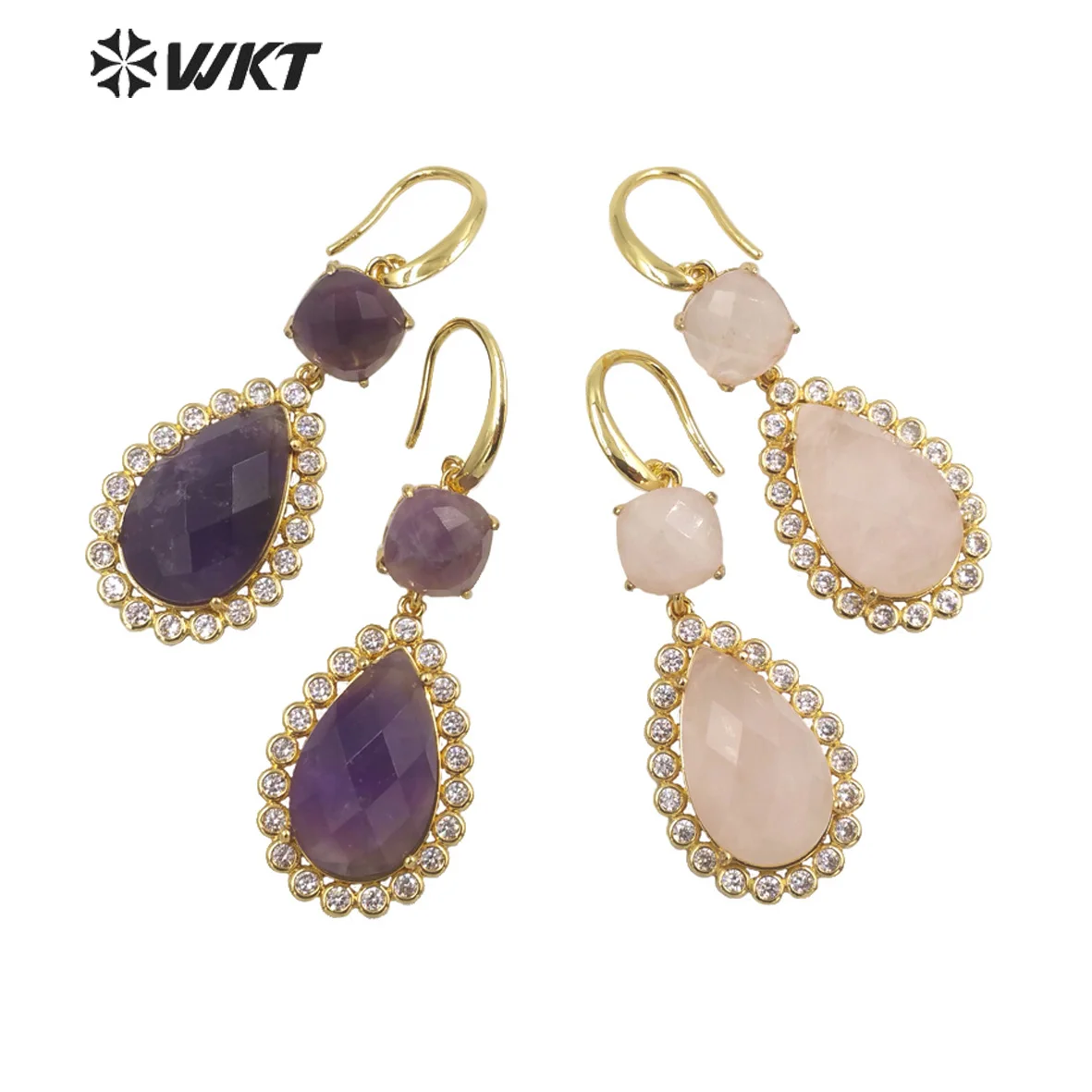 WKT-E697  WKT 2022 High-quality earrings fashion gemstone gold-plated Earrings lady CLASSIC party accessories jewelry trend hot