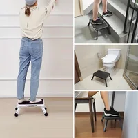 Multi-function One Step Ladder Kitchen Raised Ladder Rack Portable Stair Footstool Step Home Children High Folding Stool 2