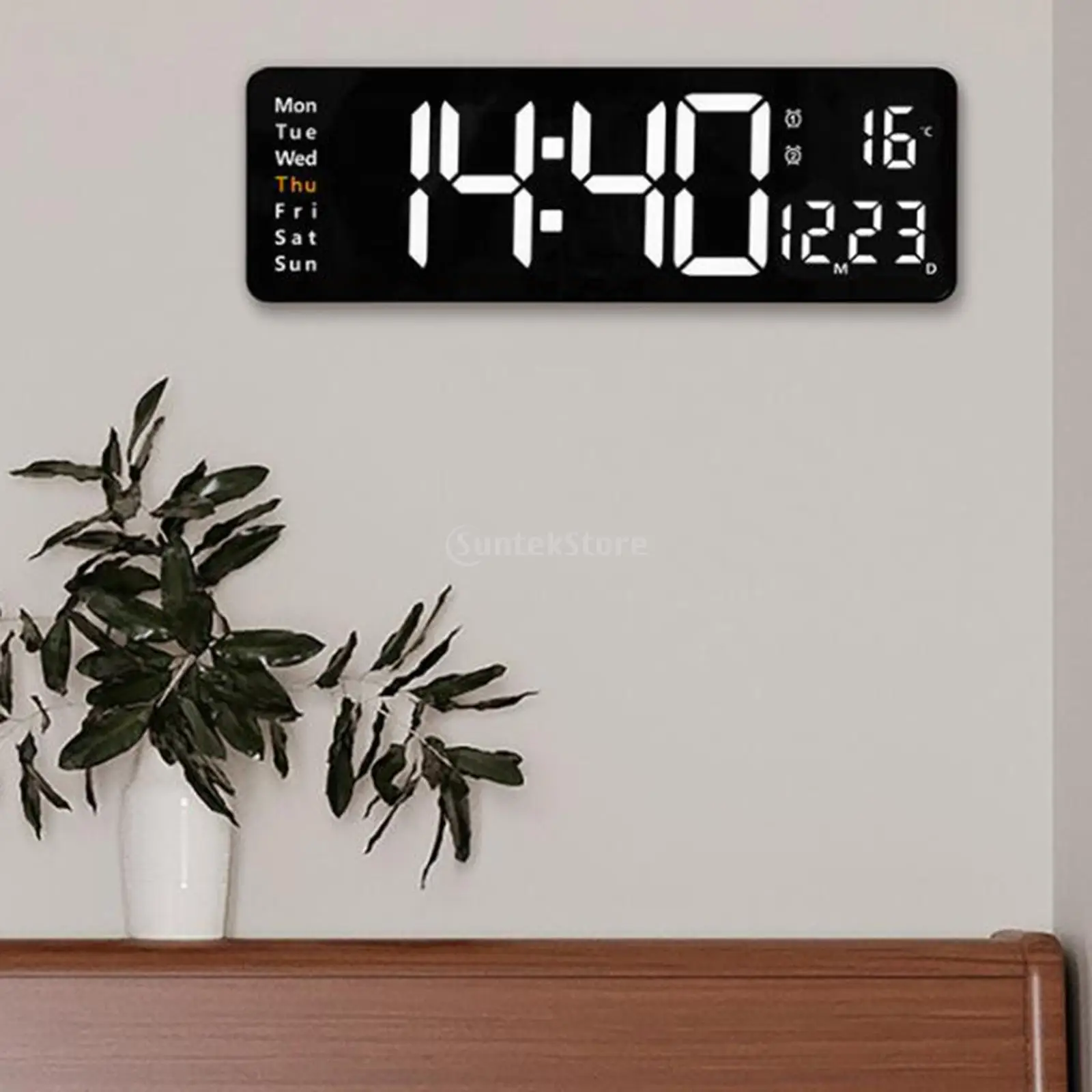 square wall clock Oversized 15" Digital LED Wall Clock USB with Remote Memory Function Temp Timer Large Number Desk Alarm for Classroom Gift Home outdoor clock Wall Clocks