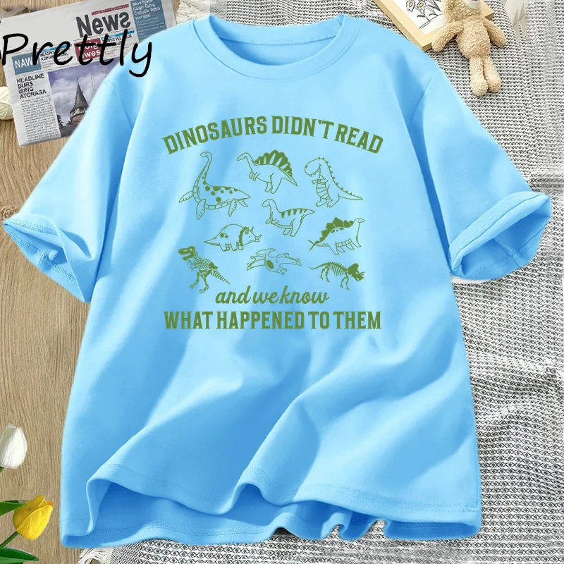 thumbnail image 1 of Camiseta retro Los dinosaurios no leían Camisetas gráficas para mujeres y hombres Camisetas para amantes de los libros Camisetas de animales de los años 90 Regalos de lectura Ropa para mujeres, 1 of 5