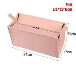 Durable Felt Handbag Organizer with Internal Storage and Portable Support - S (Pink)
