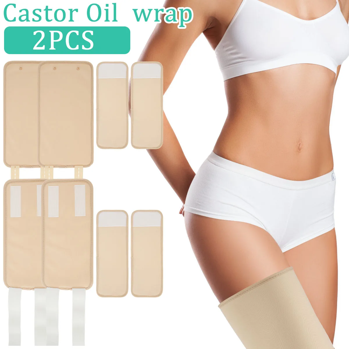 

4Pcs Ankle Oil Pack Set Washable Reusable Thigh Essential Oil Wrap Mess-Free Oil Pack Wrap with Adjustable Elastic Straps Soft
