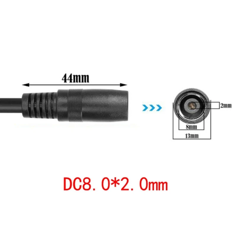 강력한 XT60I8.0x2.0mm 충전 와이어 30cm 길이(태양광 패널 및 배터리 보관용) H8WD
