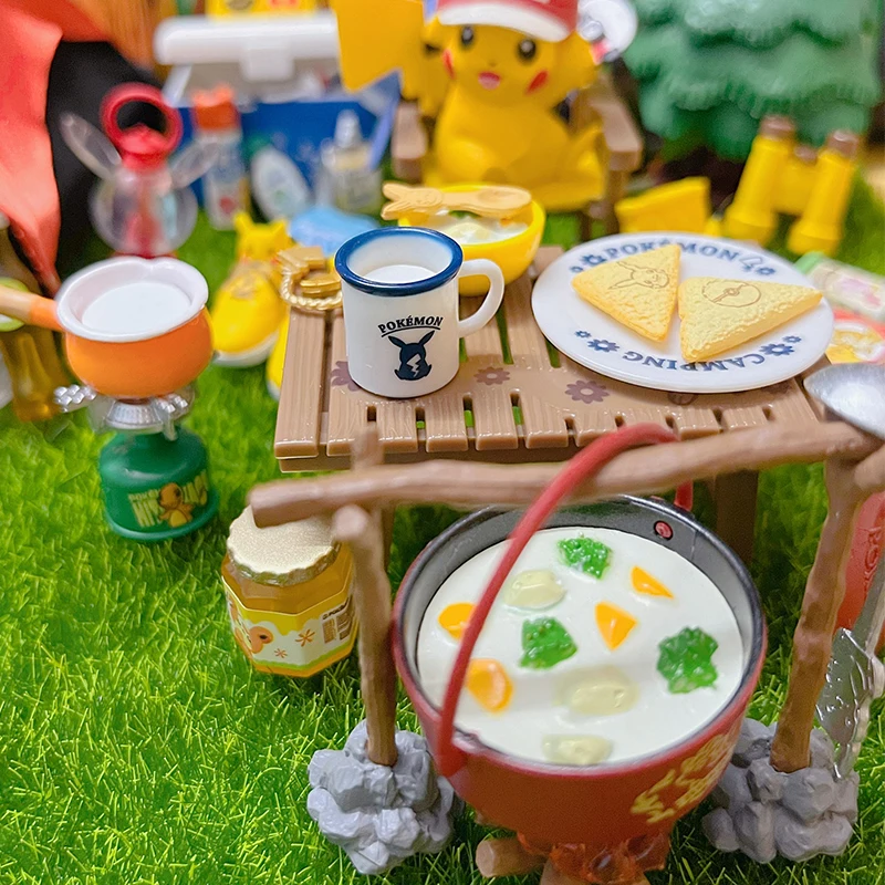 Gacha Action Figure Anime Gacha Pikachu Picnic Field Fishing Camping Fishing  Pole Suitcase Miniature Model Ornament Small Toy - Action Figures -  AliExpress